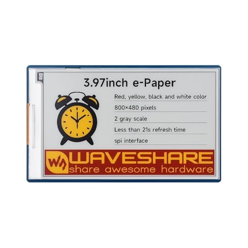 TUOPUONE 10.1 cm E-Paper Display (G) E-Ink Display 800 × 480 Pixel Rot/Gelb/Schwarz/Weiß SPI Interface Standard Raspb Pi 40PIN GPIO Header mit Treiberplatine von TUOPUONE