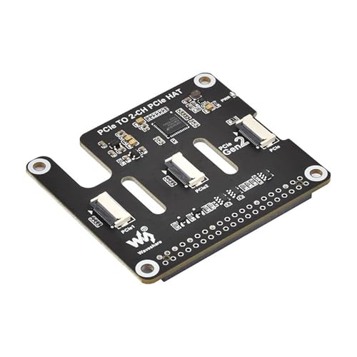 TUOPUONE 2-Ch PCIe FFC Adapterplatine für Raspb Pi 5 erweitert 2-Ch PCIe FFC Stecker, unterstützt das Stapeln mehrerer PCIe Hats Raspb Pi 5 PCIe HAT von TUOPUONE