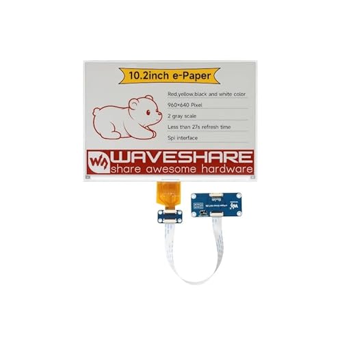 TUOPUONE 25.9 cm E-Paper Display (G) E-Ink Display 960x640 Rot/Gelb/Schwarz/Weiß SPI Schnittstelle mit E-Paper Driver HAT von TUOPUONE