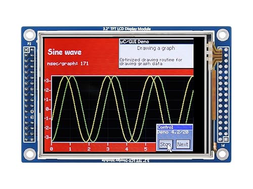 TUOPUONE 3,2-Zoll-Touch-LCD (D) 320 x 240 Auflösung mit Touch-Panel und eigenständigen Controllern, 262K RGB-Farben von TUOPUONE