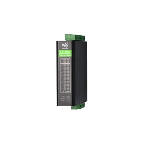 TUOPUONE 8-Ch RS485 to RJ45 Ethernet Serial Server, 8 Kanäle RS485 Independent Operation, Rail-Mount Industrial Isolated Serial Module, with PoE Function von TUOPUONE