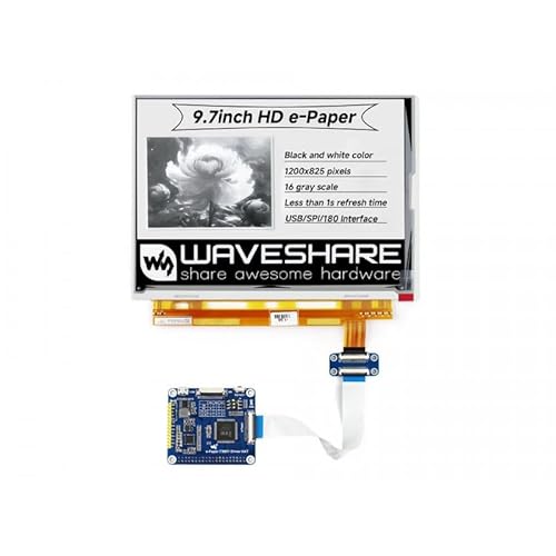 TUOPUONE 9,7 Zoll HAT E-Ink Display kompatibel mit Karten der Raspberry Pi Serie mit 1200x825 Auflösung und parallelem Anschluss ohne PCB Unterstützt partielle Aktualisierung von TUOPUONE