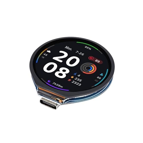ESP32-S3 Entwicklungsplatine mit 3,3 cm rundem Touch-LCD-Touch-LCD-Beschleunigungsmesser und Gyroskop-Sensor, eingebettetem GC9A01-Display-Treiber und CST816S kapazitivem Touch-Control-Chip von TUOPUONE
