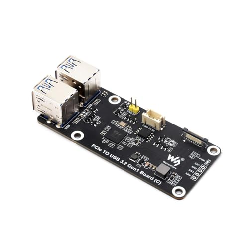TUOPUONE PCIe auf 4-Ch USB 3.2 Gen1 Board (C) Kompatibel mit Raspberry Pi 5 bis zu 5 Gbit/s Übertragungsgeschwindigkeit Treiberfreier Plug and Play RPi 5 PCIe Adapter von TUOPUONE