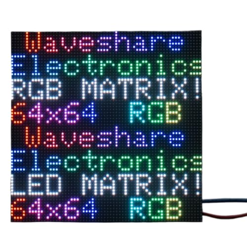 TUOPUONE RGB Vollfarb-LED-Matrix-Panel, kompatibel mit Raspberry Pi/Raspberry Pi Pico/ESP32/Arduino, 3 mm Abstand, 64 x 64 Pixel, einstellbare Helligkeit von TUOPUONE