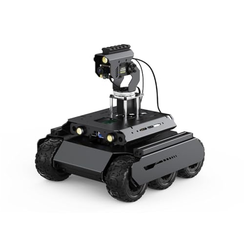 TUOPUONE UGV Rover Open-Source 6 Räder 4WD AI Roboter kompatibel mit Raspberry Pi 4B / Raspberry Pi 5 Dual Controllern Ganzmetallkörper Computer Vision mit RPi5 und Pan-Tilt Modul von TUOPUONE