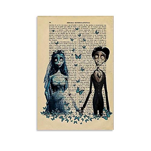 TUOXIE Filmposter mit Tim Burton's Corpse Bride and Butterflies (1) Leinwand-Kunstdruck und Wandkunstdruck, modernes Familienschlafzimmerdekor, Poster, 30 x 45 cm von TUOXIE
