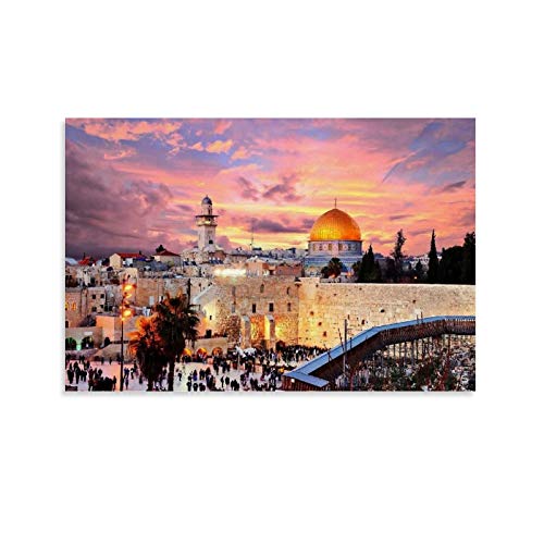 TUOXIE Islamische Kuppel Al-Aqsa Moschee-Poster, dekoratives Gemälde, Leinwand, Wandkunst, Wohnzimmer, Poster, Schlafzimmer, Malerei, 30 x 45 cm von TUOXIE
