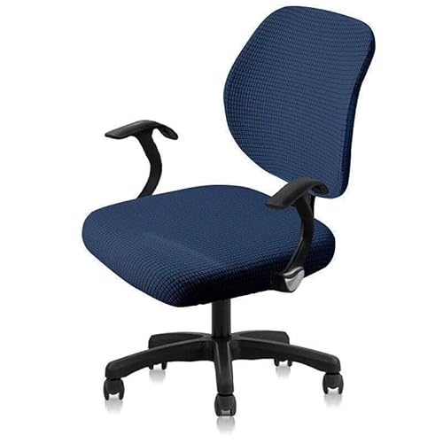 Bürostuhl Bezug,Office Chair Cover 1 Set(Back Cover + Seat Cover) Split Office Computer Chair Universal Anti-dust Removable Stretch Slipcover(Blue4) von TUOYDJA