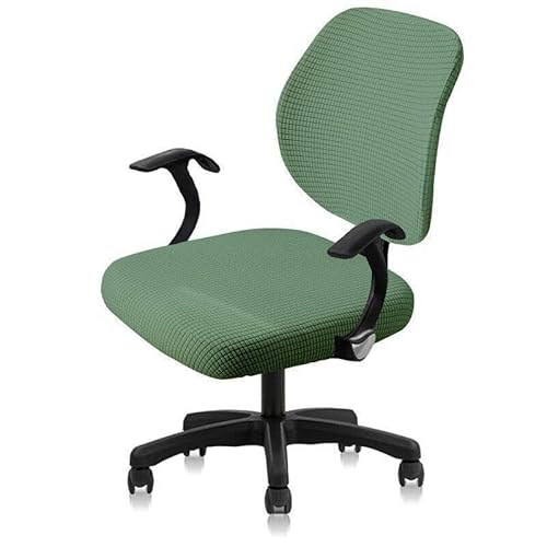 Bürostuhl Bezug,Office Chair Cover 1 Set(Back Cover + Seat Cover) Split Office Computer Chair Universal Anti-dust Removable Stretch Slipcover(Green) von TUOYDJA