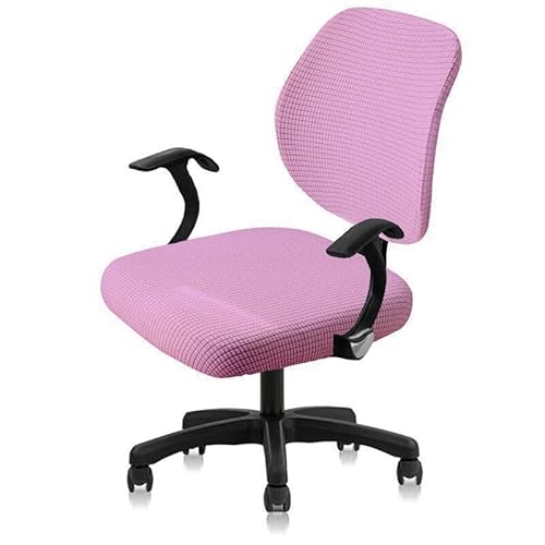 Bürostuhl Bezug,Office Chair Cover 1 Set(Back Cover + Seat Cover) Split Office Computer Chair Universal Anti-dust Removable Stretch Slipcover(Purple) von TUOYDJA