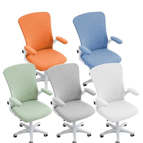 Bürostuhl Bezug,Office Chair Cover 1 Set Office Chair Cover Elastic Gaming Anti-Dirty Split Computer Seat Slipcover for Bar Home(A4) von TUOYDJA