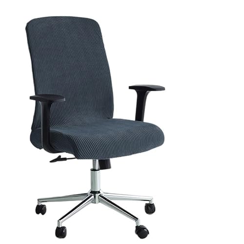 Bürostuhl Bezug,Office Chair Cover 1PC Thicken Striped Office Chair Cover Stretch Computer Covers Lift Rotating Gaming Chair Protector Study Room Home(A1 Dark Gray) von TUOYDJA
