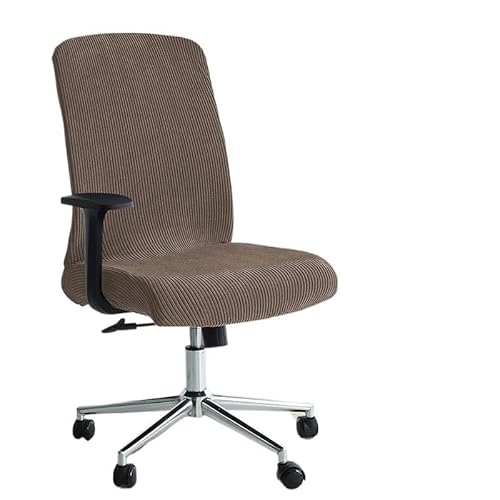 Bürostuhl Bezug,Office Chair Cover 1PC Thicken Striped Office Chair Cover Stretch Computer Covers Lift Rotating Gaming Chair Protector Study Room Home(A2 Coffee) von TUOYDJA