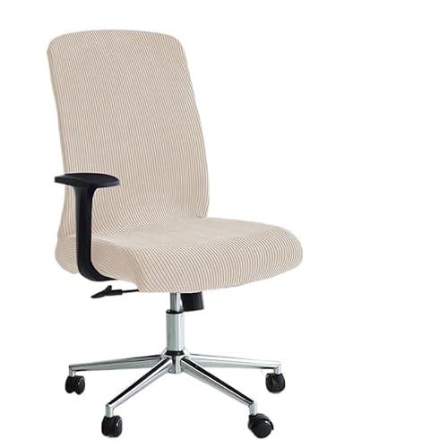 Bürostuhl Bezug,Office Chair Cover 1PC Thicken Striped Office Chair Cover Stretch Computer Covers Lift Rotating Gaming Chair Protector Study Room Home(A4 Beige) von TUOYDJA