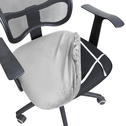 Bürostuhl Bezug,Office Chair Cover 1PC Velvet Spandex Office Chair Seat Covers Stretch Solid Color Cover Removable Dust(9inch 2pcs) von TUOYDJA