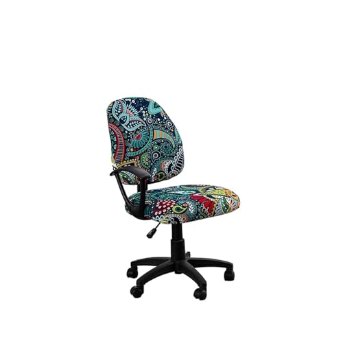 Bürostuhl Bezug,Office Chair Cover 1pc Elastic Printed Chair Cover Washable Separates Office Package Surface Home Seat 2pcs(Yhftyt01) von TUOYDJA