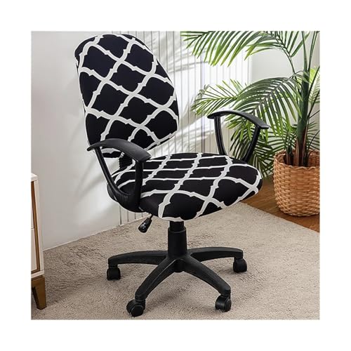 Bürostuhl Bezug,Office Chair Cover 1pc Elastic Printed Chair Cover Washable Separates Office Package Surface Home Seat 2pcs(Yhftyt09) von TUOYDJA