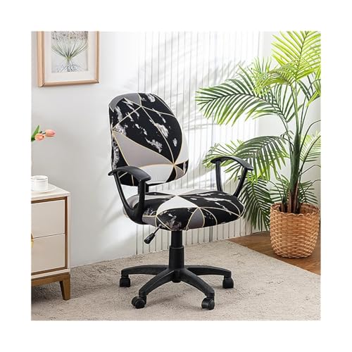Bürostuhl Bezug,Office Chair Cover 1pc Elastic Printed Chair Cover Washable Separates Office Package Surface Home Seat 2pcs(Yhftyt0910) von TUOYDJA