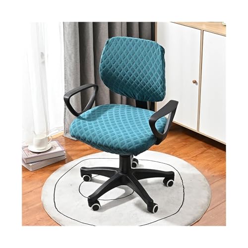 Bürostuhl Bezug,Office Chair Cover 2pcs/Set Diamond Shaped Elastic Split Chair Cover, Dust-Proof Decorative Protection for Office(Blue 3) von TUOYDJA