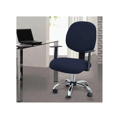 Bürostuhl Bezug,Office Chair Cover 2pcs/Set Split Office Chair Covers Elastic Stretch Computer Universal Solid Color(Blue4) von TUOYDJA