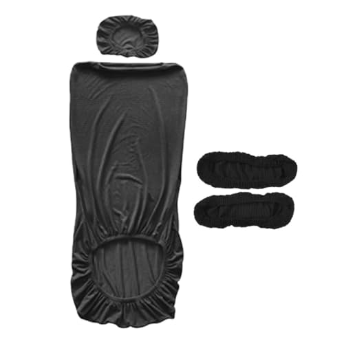 Bürostuhl Bezug,Office Chair Cover Elastic Office Chair Cover Headrest Solid Color Slipcovers Washable Gaming(Black) von TUOYDJA