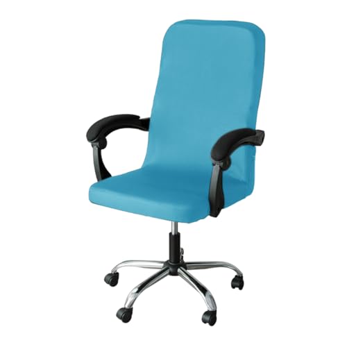 Bürostuhl Bezug,Office Chair Cover M/L Sizes Office Stretch Spandex Chair Covers Anti-Dirty Computer Seat Cover Removable Slipcovers(Blue1,M) von TUOYDJA