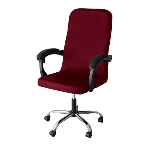 Bürostuhl Bezug,Office Chair Cover M/L Sizes Office Stretch Spandex Chair Covers Anti-Dirty Computer Seat Cover Removable Slipcovers(Burgundy,L) von TUOYDJA