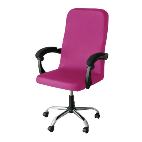 Bürostuhl Bezug,Office Chair Cover M/L Sizes Office Stretch Spandex Chair Covers Anti-Dirty Computer Seat Cover Removable Slipcovers(DarkPink,L) von TUOYDJA