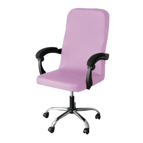 Bürostuhl Bezug,Office Chair Cover M/L Sizes Office Stretch Spandex Chair Covers Anti-Dirty Computer Seat Cover Removable Slipcovers(LightPink,M) von TUOYDJA