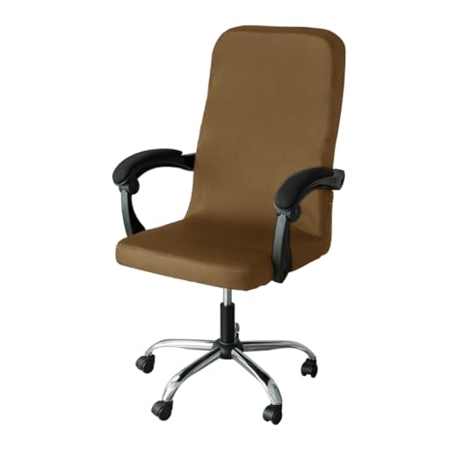 Bürostuhl Bezug,Office Chair Cover M/L Sizes Office Stretch Spandex Chair Covers Anti-Dirty Computer Seat Cover Removable Slipcovers(Lightbrown,L) von TUOYDJA