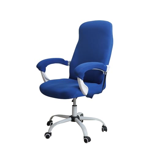 Bürostuhl Bezug,Office Chair Cover Office Chair Cover Set Stretch Computer with Armrest Washable and Removable Solid Colors(Blue,Samll) von TUOYDJA