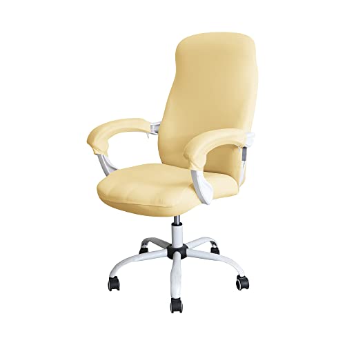 Bürostuhl Bezug,Office Chair Cover Office Chair Cover Set Stretch Computer with Armrest Washable and Removable Solid Colors(Yellow,Samll) von TUOYDJA