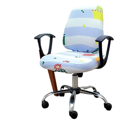 Bürostuhl Bezug,Office Chair Cover Printed Stretch Split Seat Cover Computer Sectional Chair Covers Home Decor Rotating Lift Office Protectors(Style 12) von TUOYDJA