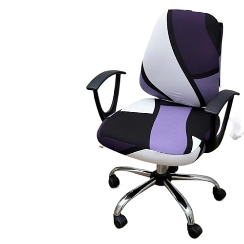 Bürostuhl Bezug,Office Chair Cover Printed Stretch Split Seat Cover Computer Sectional Chair Covers Home Decor Rotating Lift Office Protectors(Style 3) von TUOYDJA