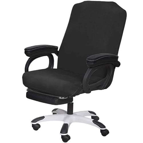 Bürostuhl Bezug,Office Chair Cover Stretch Spandex Office Chair Covers Anti-Dirty Computer Seat Cover Removable Slipcovers(Black,M) von TUOYDJA