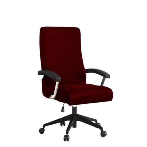 Bürostuhl Bezug,Office Chair Cover Stretch Spandex Office Chair Covers Anti-Dirty Computer Seat Cover Removable Slipcovers(Burgundy,L) von TUOYDJA