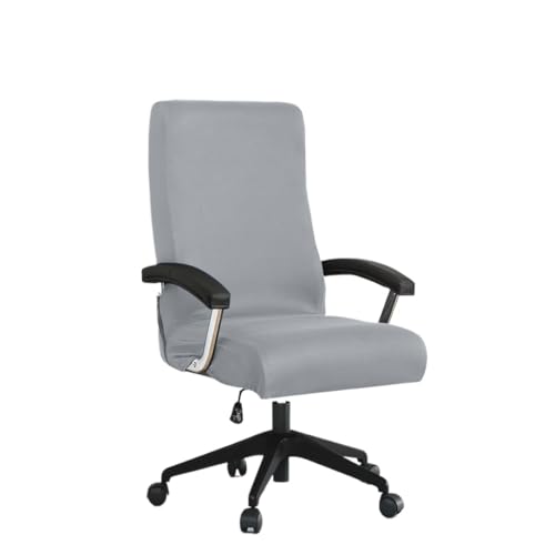 Bürostuhl Bezug,Office Chair Cover Stretch Spandex Office Chair Covers Anti-Dirty Computer Seat Cover Removable Slipcovers(Light Grey,L) von TUOYDJA
