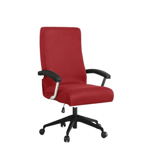 Bürostuhl Bezug,Office Chair Cover Stretch Spandex Office Chair Covers Anti-Dirty Computer Seat Cover Removable Slipcovers(Red,L) von TUOYDJA