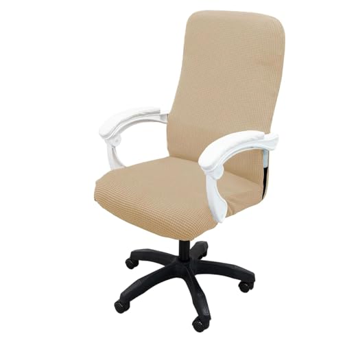 Bürostuhl Bezug,Office Chair Cover Thickened Computer Office Chair Covers Dustproof Pet Scratch Resistant Retractable Office Chair Cover(Khaki,M) von TUOYDJA