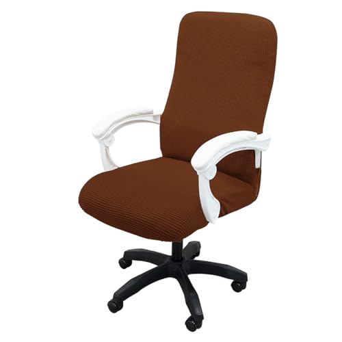 Bürostuhl Bezug,Office Chair Cover Thickened Computer Office Chair Covers Dustproof Pet Scratch Resistant Retractable Office Chair Cover(Light Brown,M) von TUOYDJA