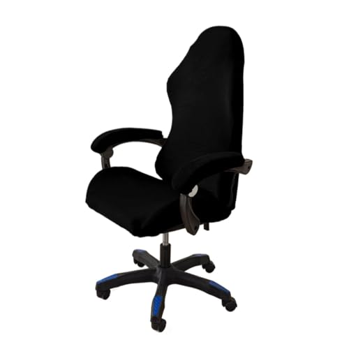 Bürostuhl Bezug,Office Chair Cover Tickened Velvet Chair Cover Office Computer Game Seat Case Stretchy Home Gaming with Armrest(Black) von TUOYDJA