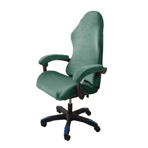 Bürostuhl Bezug,Office Chair Cover Tickened Velvet Chair Cover Office Computer Game Seat Case Stretchy Home Gaming with Armrest(E) von TUOYDJA