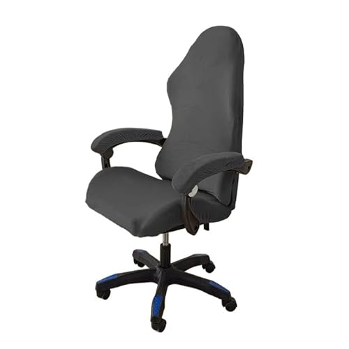Bürostuhl Bezug,Office Chair Cover Tickened Velvet Chair Cover Office Computer Game Seat Case Stretchy Home Gaming with Armrest(Gray) von TUOYDJA