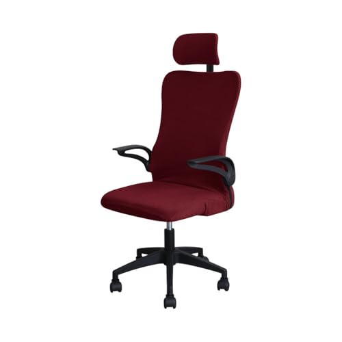 Bürostuhl Bezug,Office Chair Cover Water Repellent Game Chair Cover with Headrest for Office Internet Cafe Computer Armrest Gaming Covers(Burgundy) von TUOYDJA