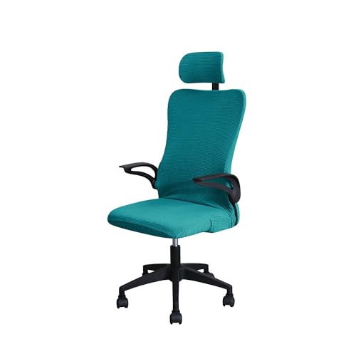 Bürostuhl Bezug,Office Chair Cover Water Repellent Game Chair Cover with Headrest for Office Internet Cafe Computer Armrest Gaming Covers(Green) von TUOYDJA