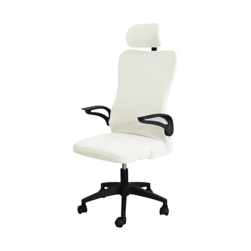 Bürostuhl Bezug,Office Chair Cover Water Repellent Game Chair Cover with Headrest for Office Internet Cafe Computer Armrest Gaming Covers(WHITE2) von TUOYDJA