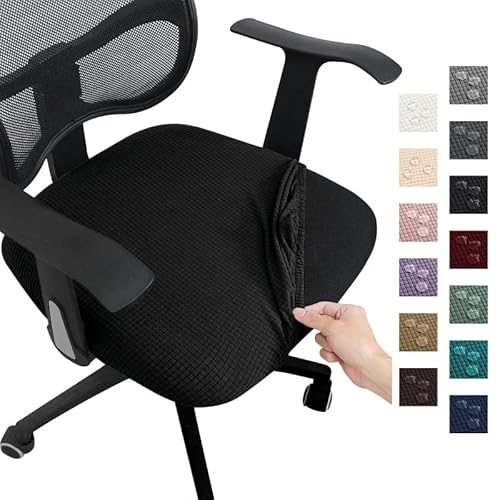 Bürostuhl Bezug,Office Chair Cover Waterproof Office Computer Seat Protective Elasticity Split Cover Universal Anti-dust Thicken Chair 1PC(Light Grey) von TUOYDJA