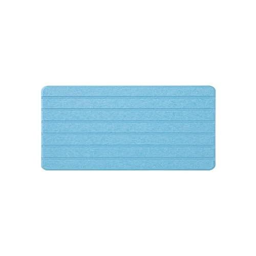 Diatomite Stone Bath Mat,Quick Dry Stone Mat Kitch 1/2 stücke Wasser Absorbieren Untersetzer mit Rillen Bad Tabletts Instant Trockenen Waschbecken Organizer Wasser Absorbieren(Blue - 31x14cm,2 Pcs) von TUOYDJA