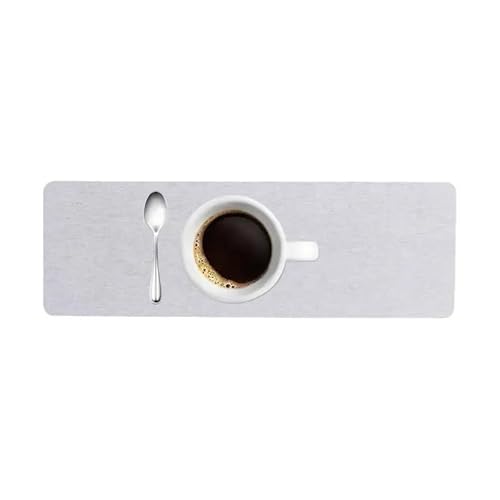 Diatomite Stone Bath Mat,Quick Dry Stone Mat Kitch 2 STÜCKE Wasserabsorbierende Untersetzer Spülbeckenablage Rutschfeste Streifen Boden Wasserabsorbierende Stein Erde Küchenablage(Light Gray 22x8cm) von TUOYDJA